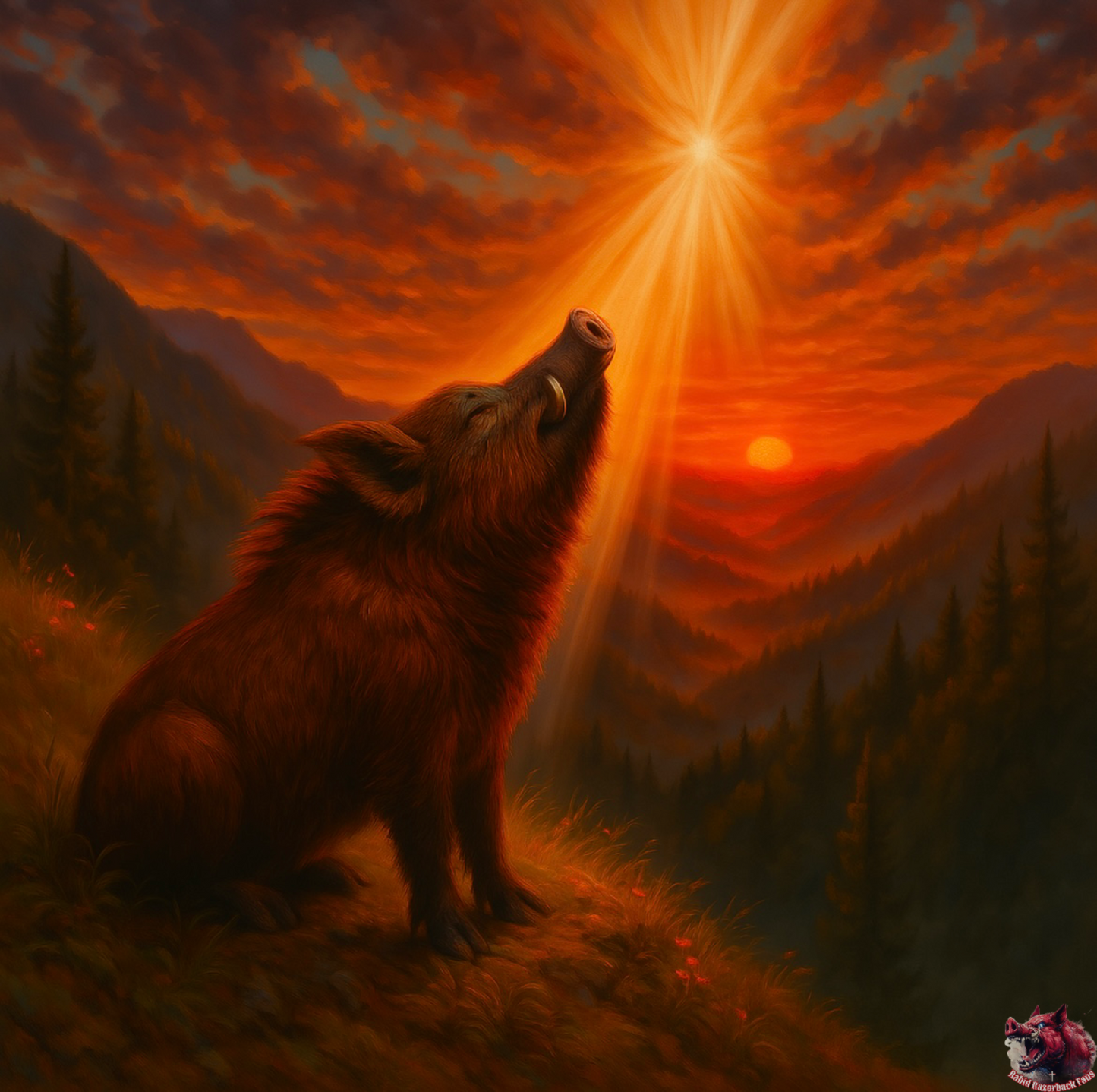 Blessed Razorback 16x16 Canvas Art