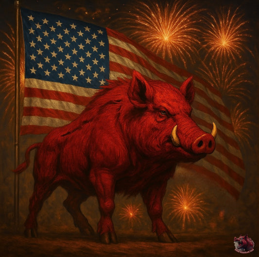 American Razorback 16x16 Canvas Art