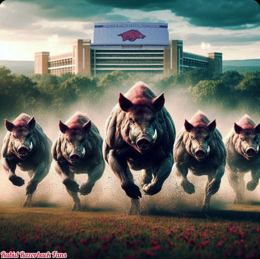 “Hungry Hogs Run Faster” 16X16 Canvas Art