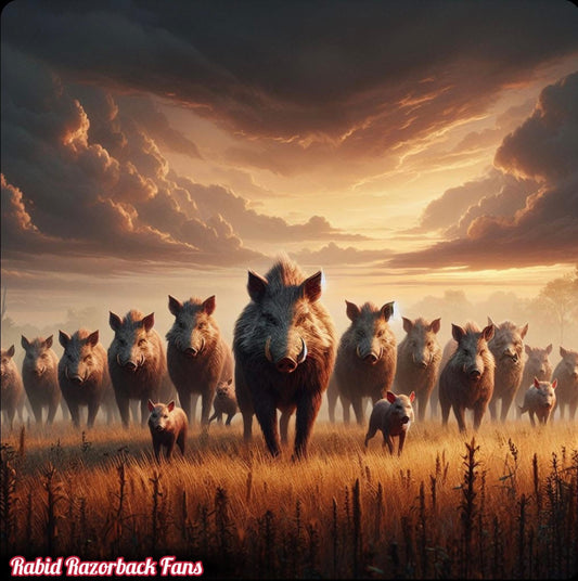 Wild Band of Razorbacks 16X16 Canvas Art