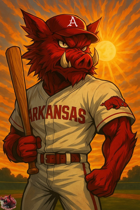 “It’s OUR Time!” Arkansas Baseball 16X24 Canvas Art