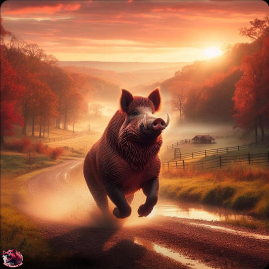Running Hog 16X16 Canvas Art